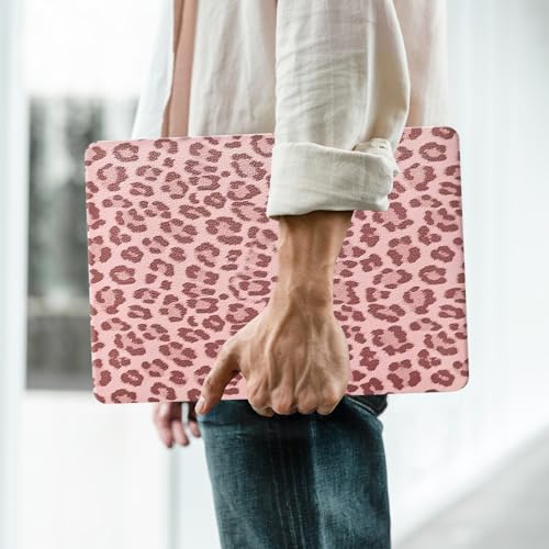 BYCeKe Leopard Print Case for MacBook Air 13.6 inch M5 M4 M3 M2 A3240 A3113 A2681 2022-2026, Cheetah Animal Pattern PU Leather Hard Shell Laptop Cover with Keyboard Cover Protector, Pink by BYCeKe - Image 4