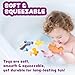 Tub Works® Woodland Animals Watertight Baby Bath Toys, 6 Pack | Sealed, No Hole Bath Toys Design Keeps Moisture Out | Soft, Squeezable & Float on Water | Easy-Grip Toddler Bath Toy Set for Kids Bath
