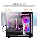 suevery Prebuilt Gaming Desktop Computer 16G Memory 512G SSD Ryzen5 6Cores 3.6G Up to 4.1G 4G Graphics Card WiFi 6 Bundle Gamer Tower Streaming PC (Black, Ryzen5-16G-512G-RX560 4G) - Image 3