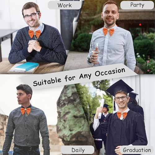 Image of Oversized Bow Ties for Men, Adjustable Bow Tie Pre-tied Bowties Pearl Decoration Bowtie for Tuxedo Wedding Party Prom