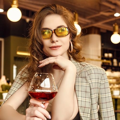 Image of URUMQI Night Vision Driving Glasses Fit Over Eyeglasses for Men Women
