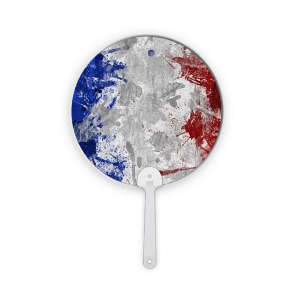 Éventail rond France Flag en plastique pour décoration culturelle et city