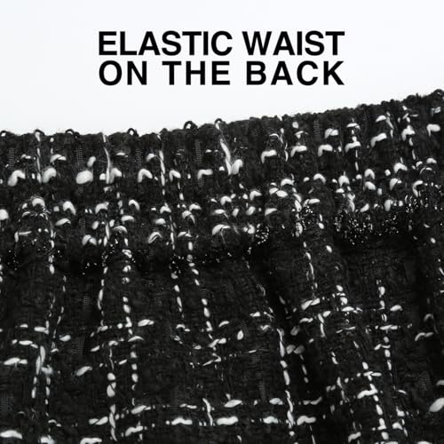 IDEALSANXUN Womens Plaid Mini Skirt Fall Winter High Elastic Waist Short Pencil Skirt3