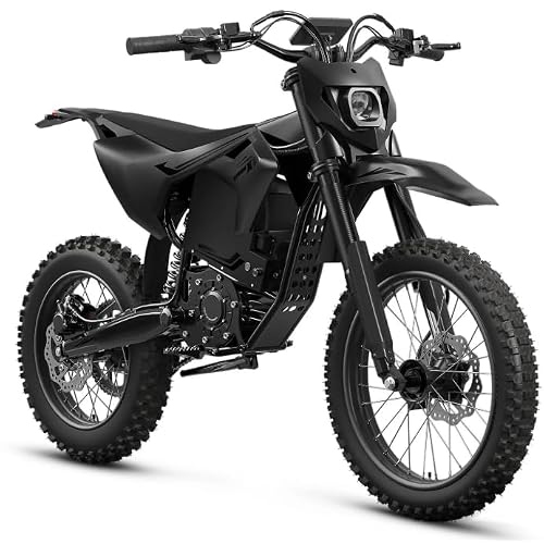 QRONGE X1 Spark Electric Dirt Bike, 4500W Peak Electric Bicycle, 60V 28.8Ah Up to 50MPH & 60 Miles Electric Motorcycle, 14"/12" Off-Road Tire E-Dirt Bike for Adults Teens
