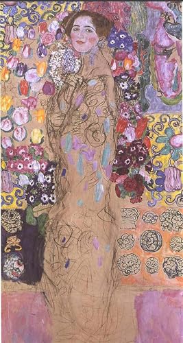 Pintura Retrato de María Munk de Gustav Klimt cuadro lienzo decoración hogar 60x90cm