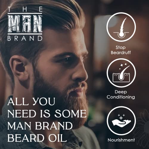 The Man Brand Beard Oil For Moisturizing, Grooming Beard - Natural Vitamin E Beard Care Oil For Eliminating Beardruff Patchy Beards, And Dry Skin (Be A Different Man Every Day Of The Week 1 Oz/30Ml) #TOP2