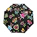 Cartoon Puppe Gänseblümchen Blume Regenschirm Taschenschirm Automatische Umbrella Winddichte Sonnenschutz Regenschirme Taschenschirme für Damen Herren
