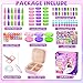 Tcvents Girls Bracelet Making Kit, 195PCS DIY Arts and Craft Supplies Necklace Bracelet Making with Beads & Stickers Craft Kits Toys for Kids Girls Age 5-7 8-14 Years Old Christmas Gifts