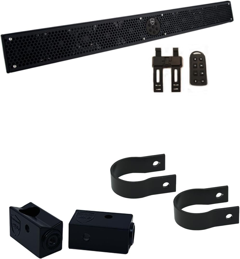 Wet Sounds Stealth 10 Ultra HD Black + UTV Mounting Kit, Slider Bracket & Round 1.75" Tube clamp