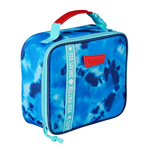 Highlights Lunch Box For Kids, Reusable Insulated Lunch Boxes For Boys And Girls, Food-Safe Easy-Clean Lunch Bag For School (Do Great Things Tie-Dye - Blue) #TOP29