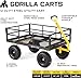 Gorilla Carts GOR1400-COM Steel Utility Garden Cart, Heavy-Duty Convertible 2-in-1 Handle and Removable Sides, 12 cu ft, 1400 lb Capacity, Black