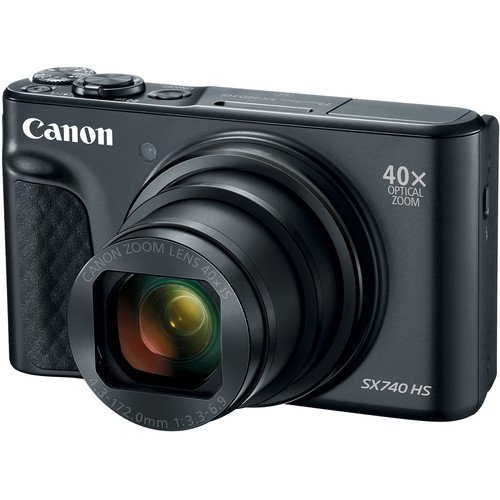 Canon PowerShot SX740 HS Digital Camera (Black) 4PC Bundle - Includes 16GB SD Memory Card + Point & Shoot Case + Microfiber Cleaning Cloth