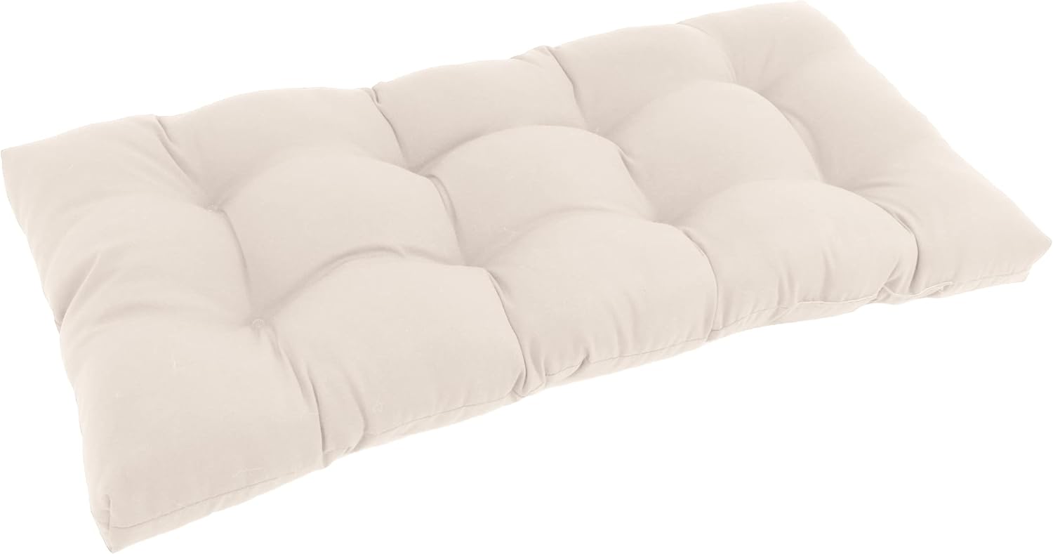 Blazing Needles Indoor Twill Tufted Loveseat Cushion, 42″ x 19″, Natural