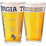 Greenline Goods – Georgia Tech University Yellow Jackets College Pint Beer Glasses (Set of 2), 16 oz – Full-Color Logo + Campus Map