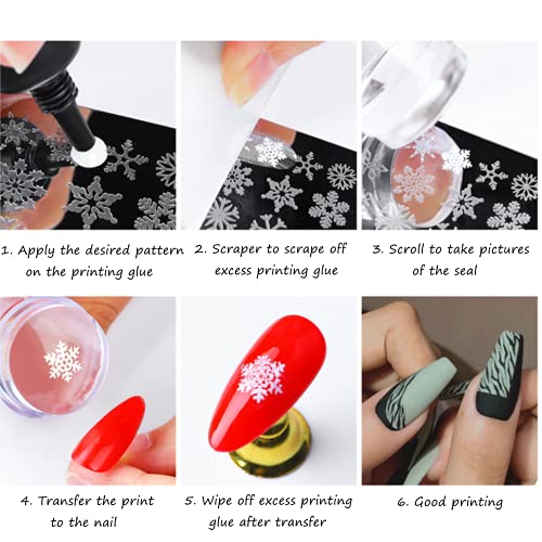 Jodie 2 Set Nail Stamper Dual Head French Tip Stamp Polish Transfer Manicure Kit Art Brushes And Stamping Plate Tools For Diy Decoration Accessories, Transparent, Plastic Box 14.5X8.5X3.5Cm #TOP5