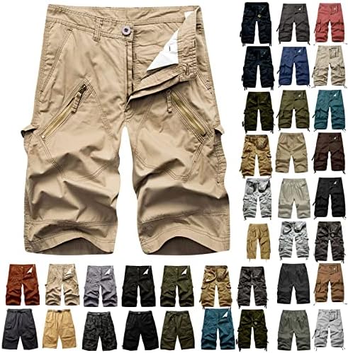 Dgoopd Cargo Shorts for Men Big Tall Ripstop Cargo Pants Tactical Hiking Shorts Durable Outdoor Multi-Pockets Work Pants Casual Lightweight Knee Length Shorts