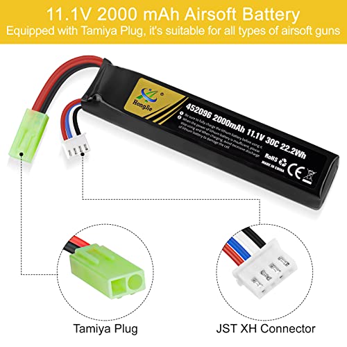 Airsoft Battery 11.1V Rechargeable 3S Lipo 2000Mah 30C Hobby Battery With Mini Tamiya & Jst Xh Connector For Airsoft Model Guns Rifle Rc Car Drone #TOP1