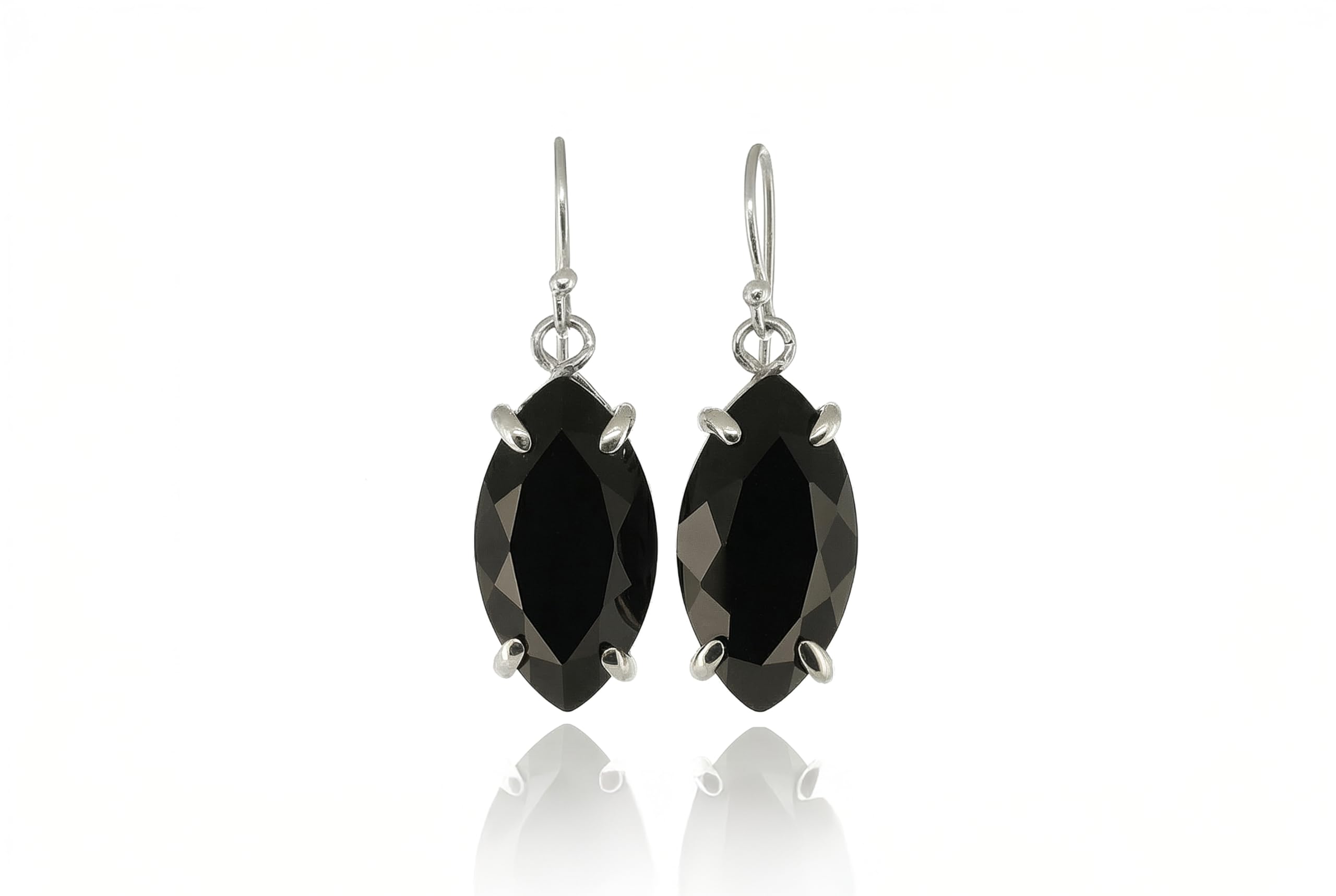 Pendientes de Ónix Negro Marquesa - Pendientes Largos de Oro - Pendientes de Piedra Negra - Pendientes Colgantes de Oro - Exquisitos Pendientes Colgantes para Mujer