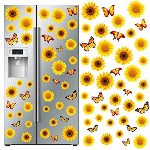 Set 45 imanes decorativos girasoles y mariposas miniatura 1