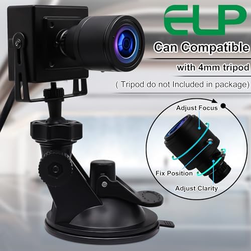 ELP Sony IMX323 Sensor Low Light Mini USB Camera with Microphone Manual Zoom 2.8-12mm Lens H.264 0.01LUX UVC USB2.0 Video Webcam Home Surveillance PC Camera for Laptop, Computer, Raspberry Pi - 3