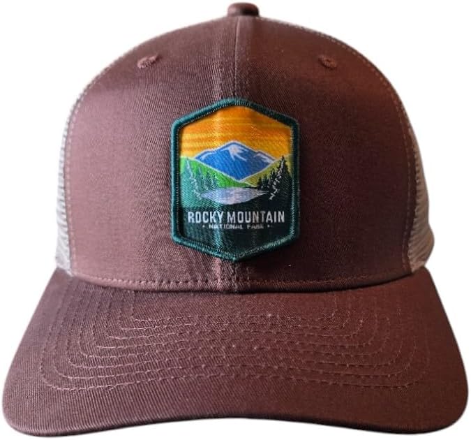 Rocky Mountain Trucker Hat w/Mesh Backing National Park Woven Patch
