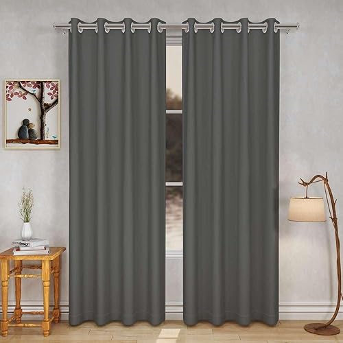 Paneles de cortinas de ventana 100% opacas para dormitorio, bloqueo de calor y luz completa, aislamiento térmico, oscurecimiento de la habitación,