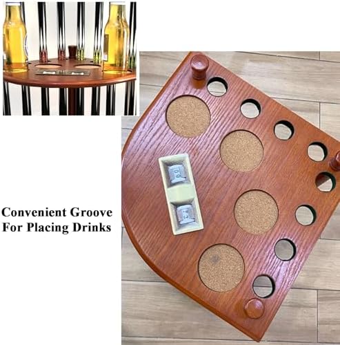 Solid Wood Freestanding Billiard Cue Rack Holder for 8 Cues with Scorer Counter, Ideal for Game Rooms, Clubs, and Bars, Pool Cue Stick Organizer (Color1) image 5