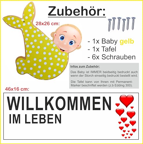 Holzstorch Sweetprints XL Set 148 cm – Babystorch aus Holz für den Garten