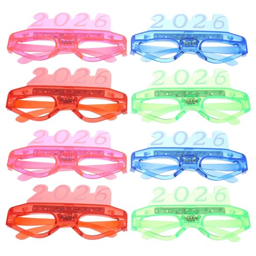 WESIEVYA 8 Piezas Gafas Luminosas LED para Fiestas con Modos de Parpadeo Múltiples para Adultos y Gafas Brillantes para Navidad Año Cumpleaños y Carnaval