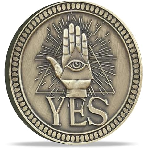 Strugglejewelry Yes No Flipping Challenge Coin Decision Maker Collectors Medallion Souvenir (Bronze) Cover