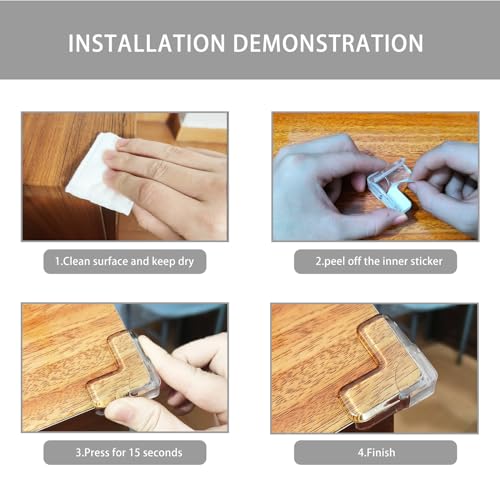 Image of Baby proofing Corner Guards L (12pcs) - Clear Table Corner Protectors and Bumpers for Complete Corner & Edge Safety!