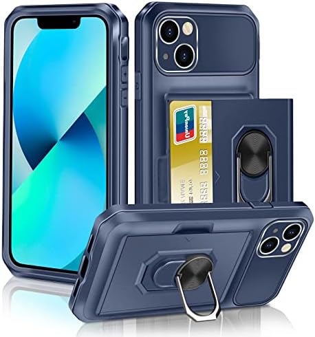 FMPC Custodia Portafoglio Con Supporto Per IPhone 11: Pelle Magnetica Con Slot Carte, Blu - 2