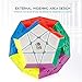 Coogam Qiyi Megaminx Cube Sculpted Stickerless 3x3 Pentagonal Dodecahedron Speed Cube Puzzle Toy (Qiheng S Version)