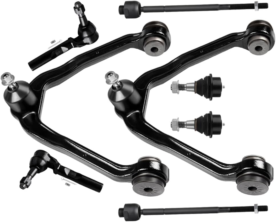 OCPTY 8Pcs Fit 03-14 For Chevy Express 1500 Express 2500 For GMC Savana 1500 Savana 2500 Suspension Kit -2 Front Upper Control Arm w/Ball Joint 2 Lower Ball Joint 2 Outer 2 Inner Tie Rod End