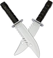 Vista 5 de zonzxcv 2 cuchillos falsos de daga de plástico de juguete, no afilado, la seguridad no daña la longitud de 9 pulgadas (con anillo)