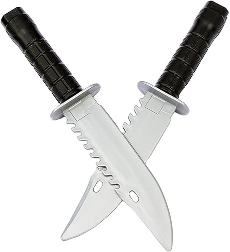 zonzxcv 2 cuchillos falsos de daga de plástico de juguete, no afilado, la seguridad no daña la longitud de 9 pulgadas (sin anillo)