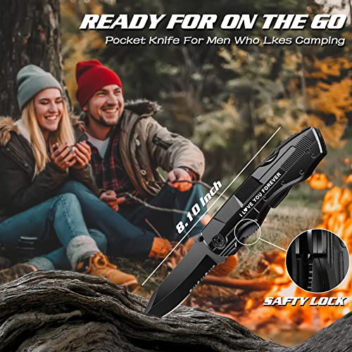 Gifts For Him Boyfriend Husband,Multitool Pocket Knife "I Love You",Anniversary Birthday Christmas Valentines Day Gifts For Him,Unique Camping Hunting Cycling Gift Ideas For Men #TOP4