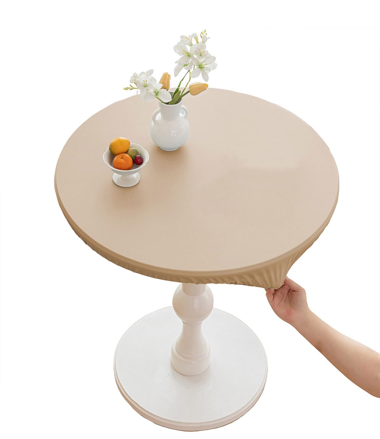 Cieein Cieht Khaki Pu Tablecloths Table Cloth Round Diameter 60Cm-140Cm Tablecover Home Hotel Restaurant Bar Party Waterproof Oilproof Table Covers Round 120Cm