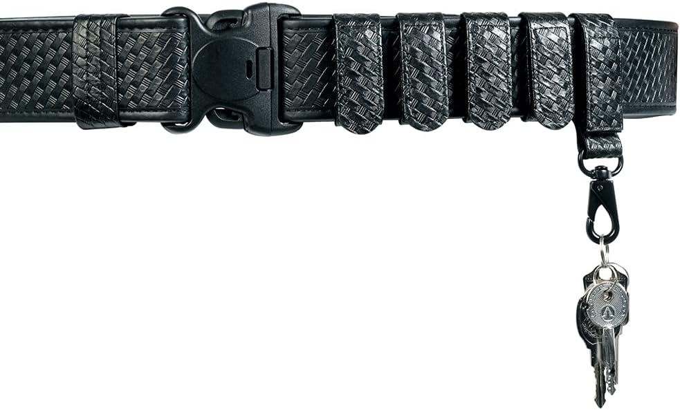 Duty Belt Keeper with Double Snaps(Set of 4) +1 Keeper with Strong Metal Key Clip(1 Pack)