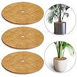 CEED4U 18 Inch Coconut Tree Mulch Ring, 3Pcs Coco Coir Fiber Tree Protector Mat, Tree Ring Mats Tree