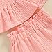 VISGOGO Infant Baby Toddler Girls Summer Clothes Solid Color Sleeveless Camisole Linen Short Set Baby Summer Outfits (Pink, 2-3 Years)