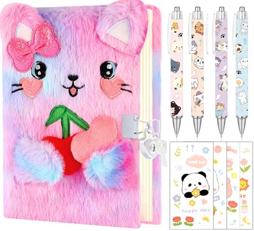 Journal intime chat avec serrure pour filles : fournitures scolaires et carnet secret