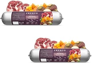 Fresco Dog Barf Sausage Complete Menu Pasture Goat with Rutabaga, Double Pack, 2 x 400 g, Food for Dogs, Can Help Dogs Provide Optimal Care product image
