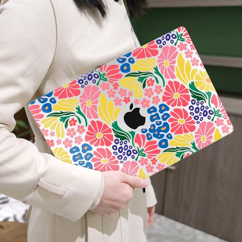MEEgoodo for MacBook Air 13 inch Case 2021 2020 2019 2018 Released A2337 M1 A2179 A1932 with Touch ID, Plastic Hard Shell & Keyboard Cover Compatible with MacBook Air Case 13.3, Groovy Flower by MEEgoodo - Image 6