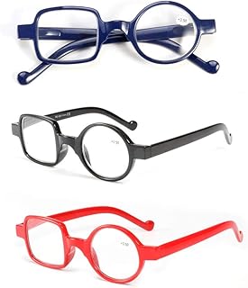 mincl Readers 3 Pack Quality Irregular Glasses Frame Resin Square Round Reading Glasses for Men and Women (3-Pack-Floral, 2.0)