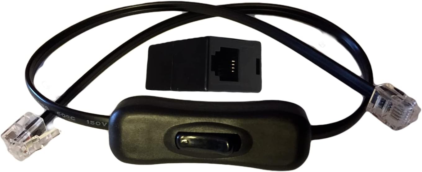 Power Button On/Off Disconnect Switch for Telephone Land Line Phone Cord Cable