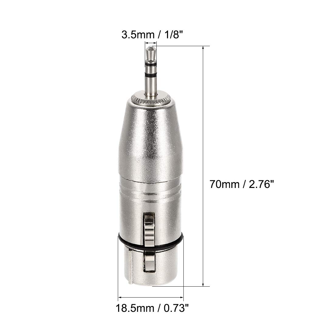 uxcell XLR Female to 1/8 inches Male TRS Adapter,Gender Changer - XLR-F to 3.5mm Coupler Adapters,Microphone Plug in Audio Connector,Mic Female Plug,2pcs