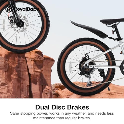 Image of RoyalBaby Kids Mountain Bike for Boys and Girls, Ultra-Light Aluminum 20-26 Inch Wheel Bicycle for 6-14 Years Old Children, 7 /21-Speeds Drivetrain