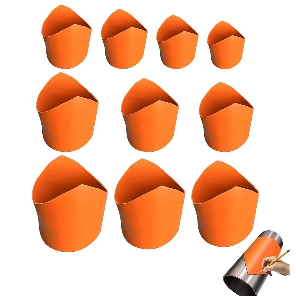 Littimoon Insulation Cutting Guide for Metal Pipes(20-200mm), 10pcs Pipe Saddle Template Kit, Plumbing Pipe Saddle Template