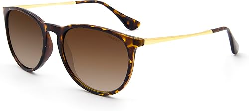 Miniatura 17 de ANDOILT Lentes de sol polarizados vintage para mujeres y hombres, protección UV, lentes de espejo redondos retro